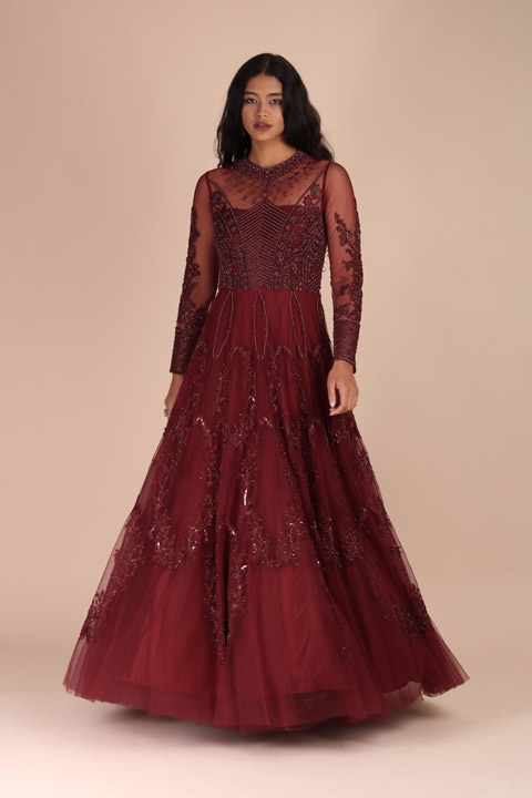 Windsor Wine Pearl Gown